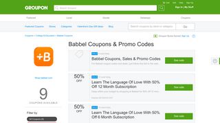 Babbel Coupons, Promo Codes & Deals 2019 - Groupon