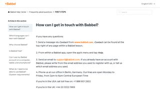 How can I get in touch with Babbel? – Babbel Help Center