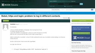 Babel, https and login: problem to log in different contexts ...