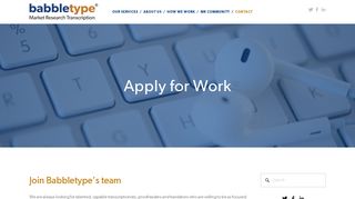 Apply for Work — Babbletype