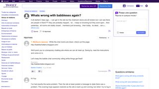 whats wrong with babblesex again? | Yahoo Questions/Réponses