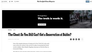 The Cheat: So You Still Can't Get a Reservation at Babbo? - The ...