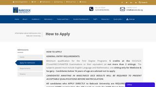 How to Apply | Babcock University