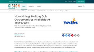 Now Hiring: Holiday Job Opportunities Available At Toys