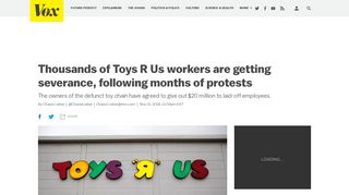 Toys R Us workers will finally get severance pay after store closings ...
