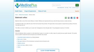 Babinski reflex: MedlinePlus Medical Encyclopedia