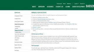 Manage Your Account | Babson College
