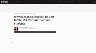 Why Babson College Is The Best In The U.S. For International Students