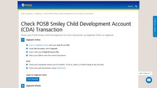 Check POSB Smiley Child Development Account (CDA) Transaction ...