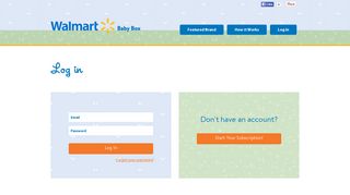 Walmart Baby Box | Account Log In