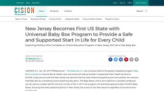 New Jersey Becomes First US State with Universal Baby Box Program ...
