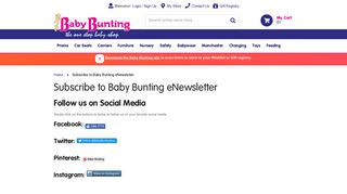 Subscribe to Baby Bunting eNewsletter | Baby Bunting