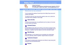 Baby Days Website - Home Page