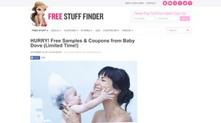 HURRY! Free Samples & Coupons from Baby Dove (Limited Time!)