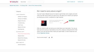Do I need to worry about a login? – Babylist Help Center