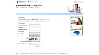Register Page - Babylon Human Translation