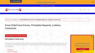 Free Child Care Forms, Printable Reports, Letters, Contracts