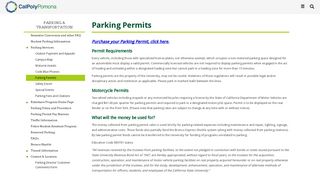Parking Permits - Cal Poly Pomona