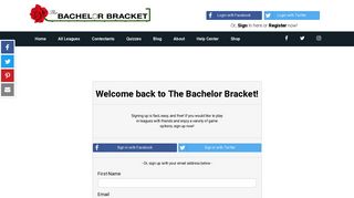 Sign Up – The Bachelor Bracket