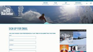 Sign Up For Email - Mt. Bachelor
