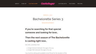 Bachelorette Series 3 — Online Casting Call and Audition Software ...