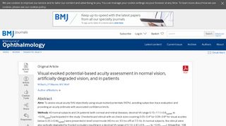 Visual evoked potential-based acuity assessment in normal vision ...