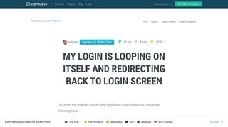 My login is looping on itself and redirecting back to login screen ...