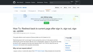 How To: Redirect back to current page after sign in, sign out, sign up ...