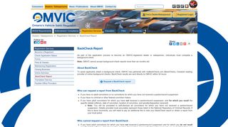 BackCheck Report - OMVIC