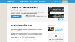 BackgroundAlert.com Reviews - Is it a Scam or Legit? - HighYa