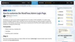 How to customize the WordPress Admin Login Page | HostAdvice