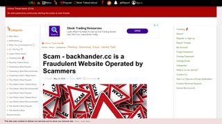 Scam - backhander.cc is a Fraudulent Website Operated by Scammers