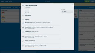 Login from google on Product backlog - Trello