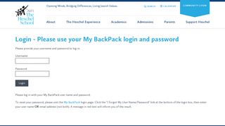 Login - Please use your My BackPack login and password - The ...