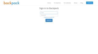 Sign in to Backpack