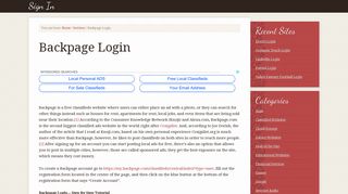 Backpage Login – Backpage.com Account Sign In - signin.co