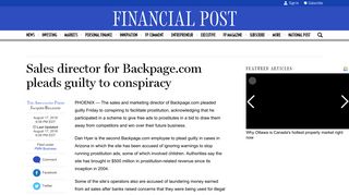 Sales director for Backpage.com pleads guilty to conspiracy | Financial ...