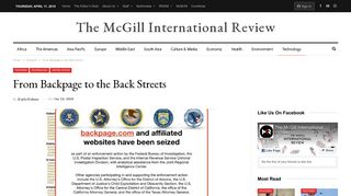 From Backpage to the Back Streets – MIR