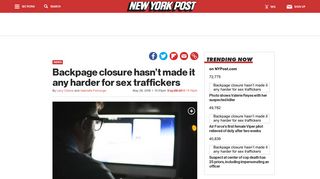 Sex trafficking hasn't gone away since Backpage ... - New York Post