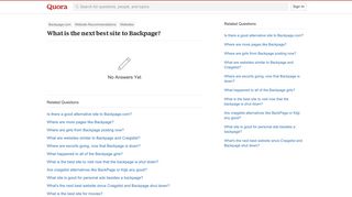 What is the next best site to Backpage? - Quora