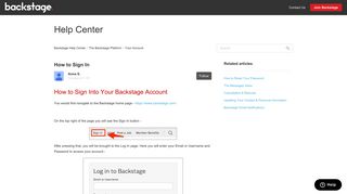 How to Sign In – Backstage Help Center