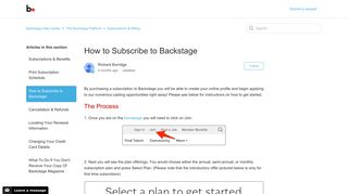 How to Subscribe to Backstage – Backstage Help Center