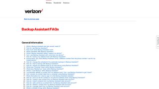 Backup Assistant - Verizon Wireless