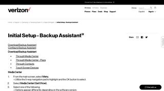 Initial Setup - Backup Assistant | Verizon Wireless