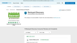 Top 19 Reviews and Complaints about Backyard Discovery