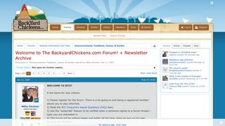 Welcome to The BackyardChickens.com Forum! + Newsletter Archive ...