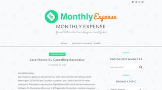 Save Money By Cancelling Baconplay – Monthly Expense