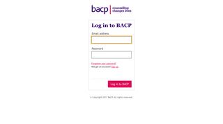 Log in to BACP - BACP SSO