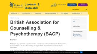 British Association for Counselling & Psychotherapy (BACP)