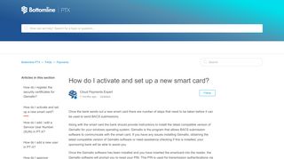 How do I activate and set up a new smart card? – Bottomline PTX